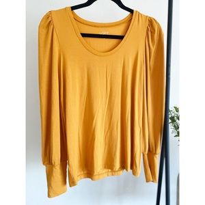 LOFT Outlet Petite Long Sleeve Mustard Top Sz.XSP